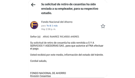 Notificación por correo